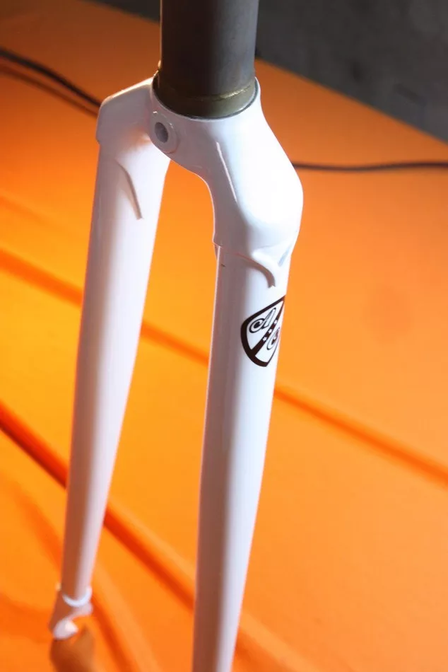 All City Track Fork: Straight Blade 1 1/8" Threadless, White, NEW Uncut