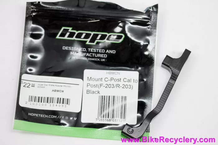 Hope Disc Brake Adapter: C - Post Caliper to Post 160 fork/frame mount (F-203mm/R-203mm) Black(NEW)