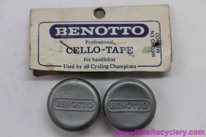 NOS Benotto Rubber Handlebar End Caps: Grey (Pair)